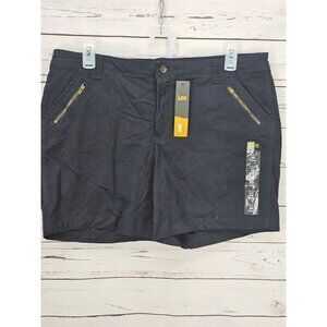 Lee Women's Straight Fit Shorts Size 18 Medium Black‎ NWT